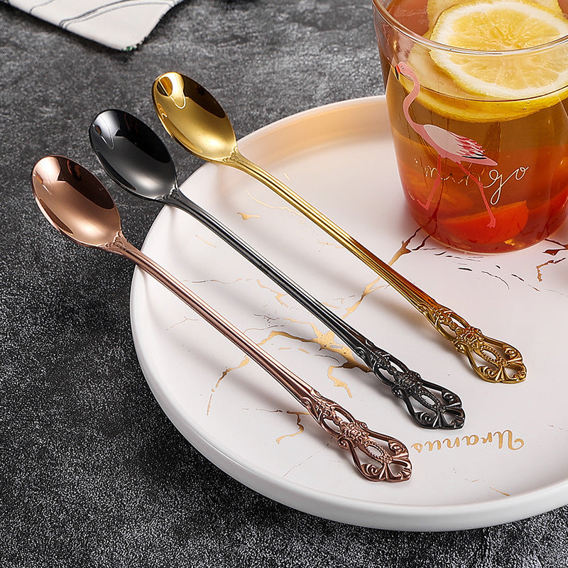 Wholesale Stainless Steel Long Handle Hollow Stirring Spoon